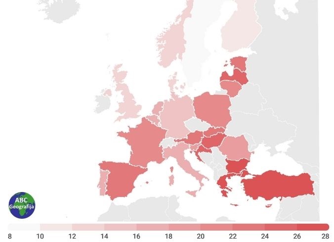 Udio pušača u Europi