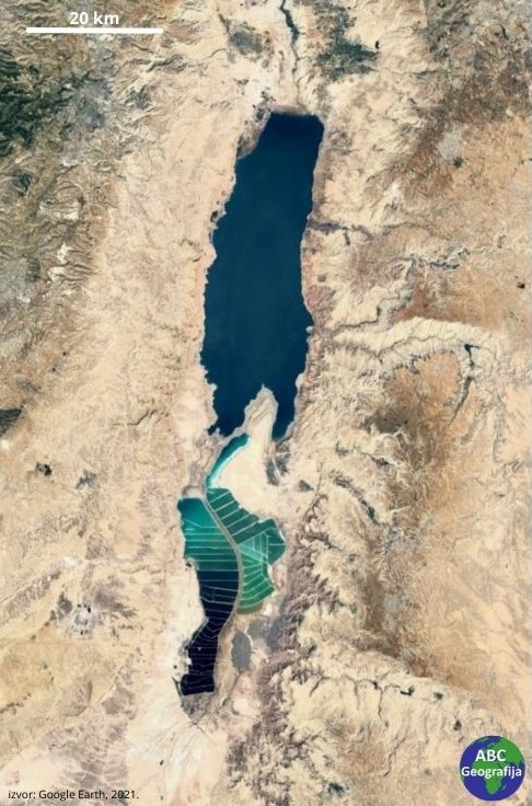 Mrtvo more - satelitska snimka