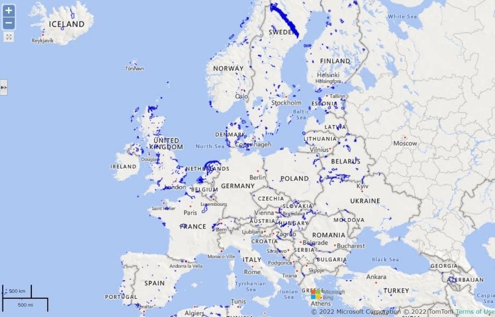 Geografska raspodjela močvarnih područja od međunarodne važnosti u Europi