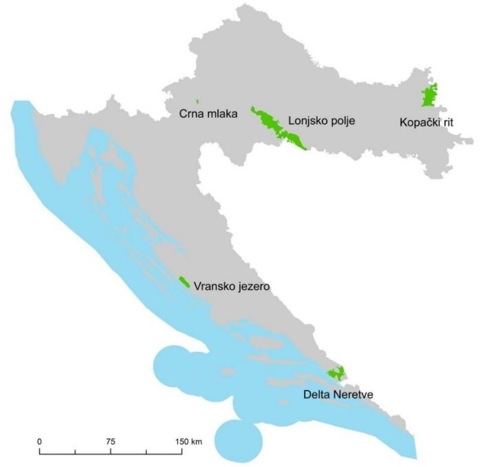 Područja u Hrvatskoj upisana na Ramsarski popis močvarnih područja od međunarodne važnosti