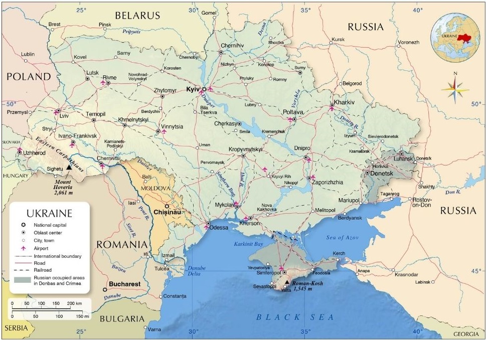 Karta Ukrajine