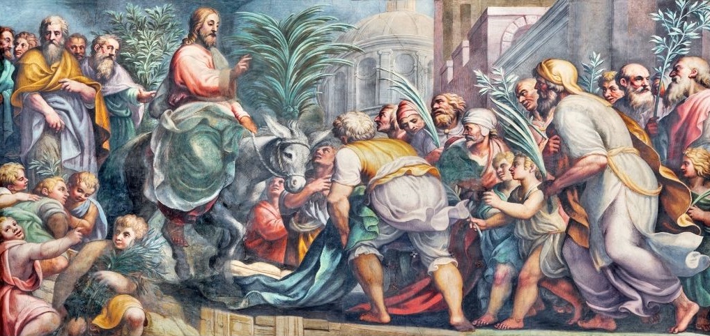 Freska iz parmske katedrale: „Isusov dolazak u Jeruzalem na Cvjetnicu“ (Lattanzio Gambara, 16. st)