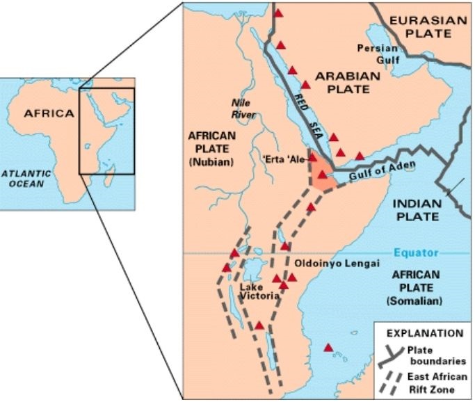 Karta Istočnoafričkog tektonskog jarka
