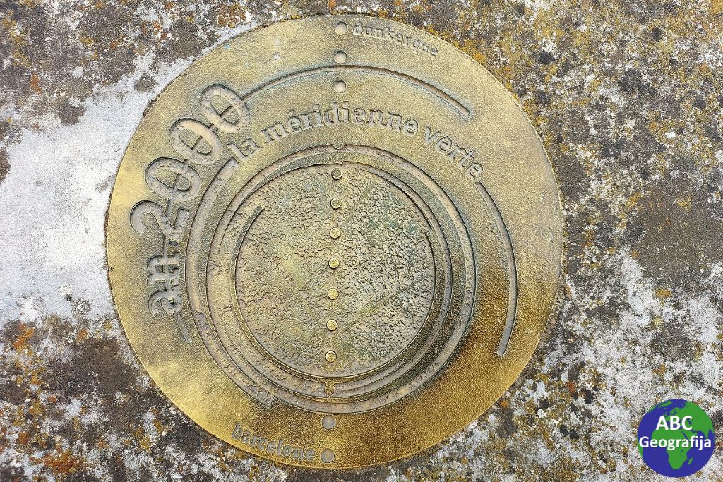 Diskovi početnog pariškog meridijana u Luksemburšim vrtovima - detaljnije