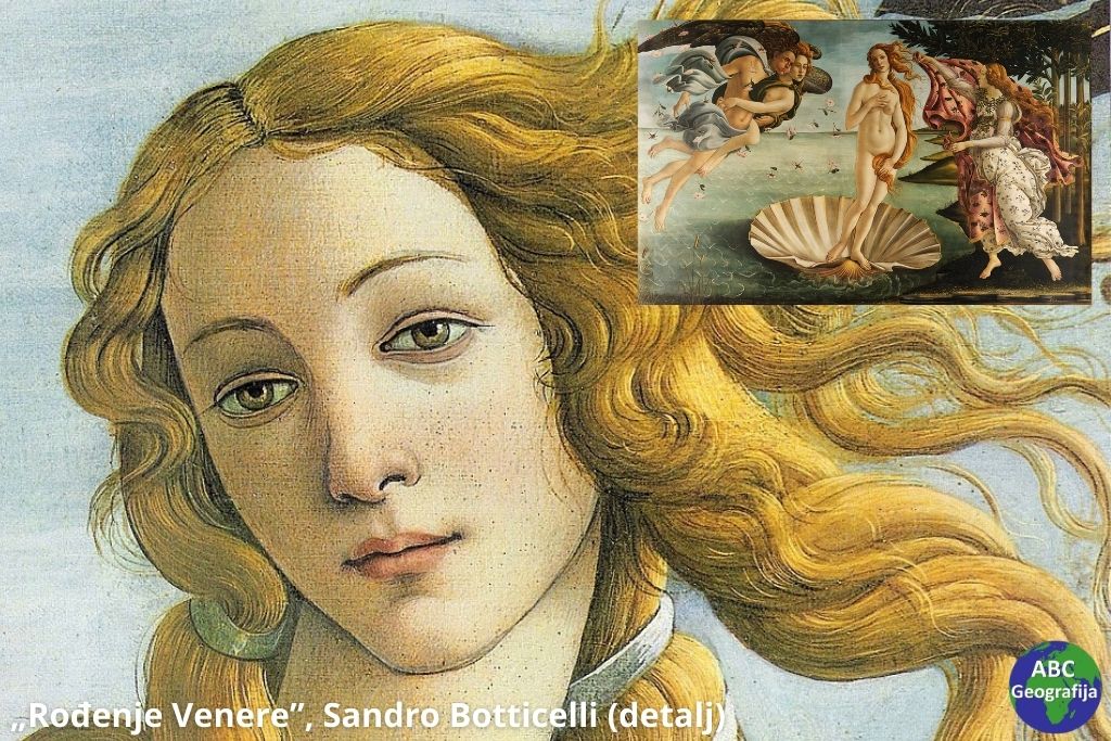 „Rođenje Venere”, Sandro Botticelli (detalj) 