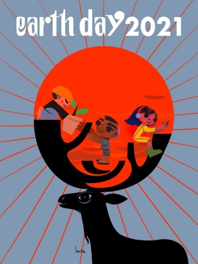 Službeni plakat Dana planeta Zemlje 2021. – rad poznatog brazilskog umjetnika Paula Cesara Silva – Speta