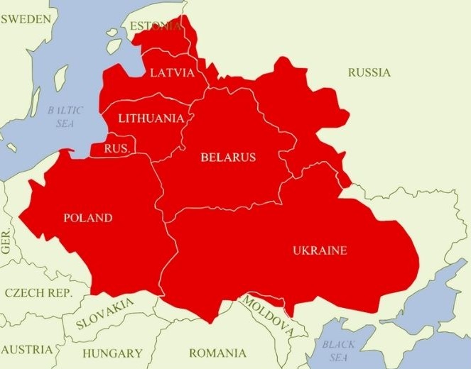 Doseg Poljsko-litvanskog saveza na njegovom vrhuncu 1619. godine