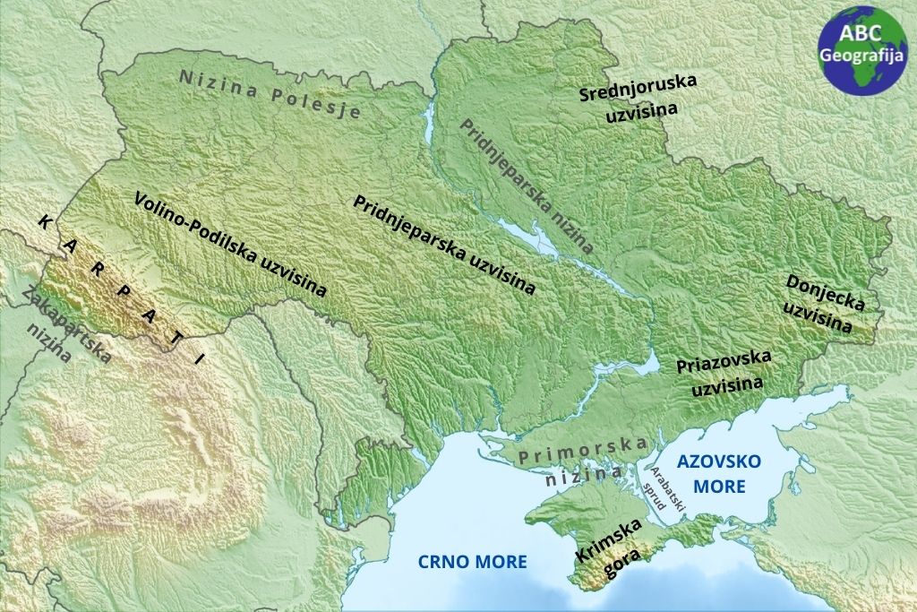 Reljefna karta Ukrajine