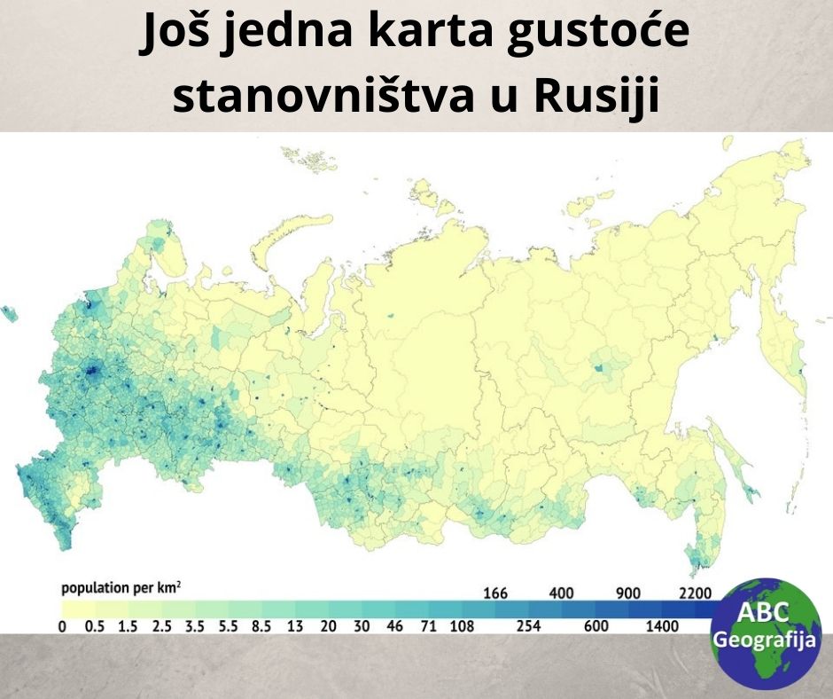 Još jedna karta gustoće stanovništva u Rusiji
