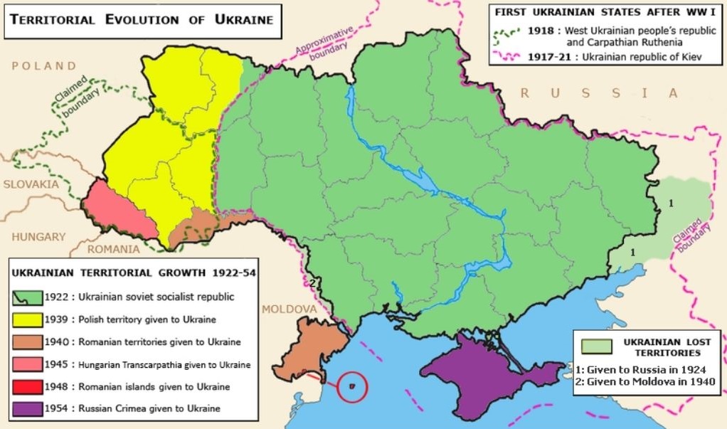 Širenje Ukrajine pod SSSR-om između 1922. i 1954. godine