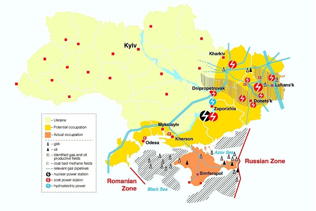 Ukrajina podijeljena na područja