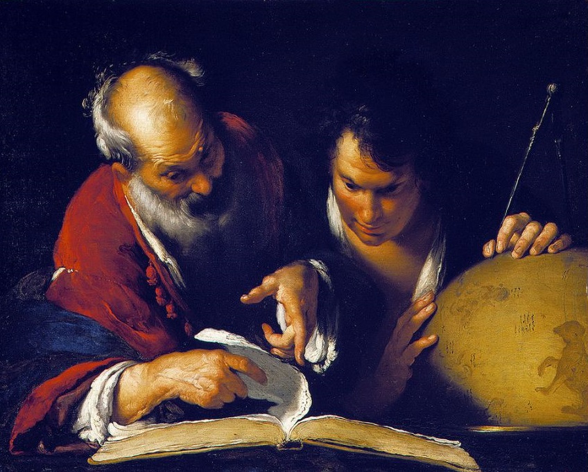 Eratosten podučava u Aleksandriji, Bernardo Strozzi (1635.)